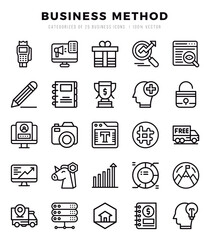 Business Method Icons bundle. Lineal style Icons. Vector illustration.