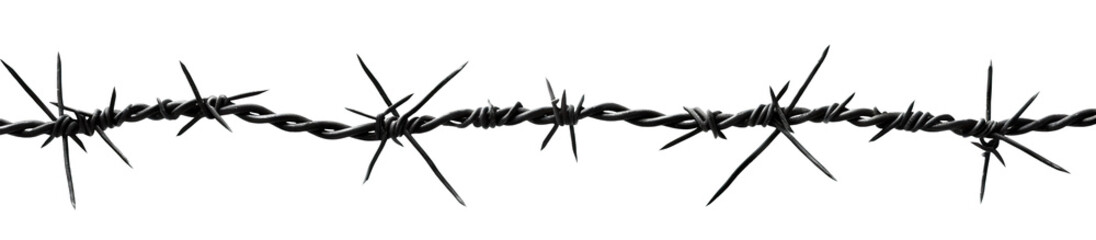 Barbed wire cut out - obrazy, fototapety, plakaty
