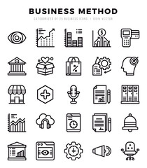 Business Method Lineal icons collection. 25 icon set. Vector illustration.