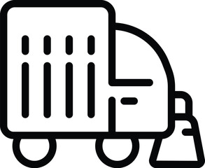 Surface washing car icon outline vector. Cleaning road machine. Sanitation scrubbing vehicle