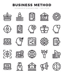 Business Method Lineal icons collection. Lineal icons pack. Vector illustration