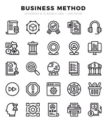 Business Method elements. Lineal web icon set. Simple vector illustration.