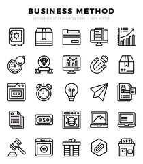 Set of Business Method icons in Lineal style. Lineal Icons symbol collection.