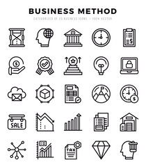 Business Method Lineal icons collection. 25 icon set in a Lineal design.