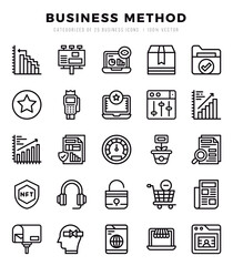 Business Method icons Pack. Lineal icons set. Business Method collection set.