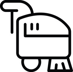 Floor polishing machine icon outline vector. Cleanliness housekeeping tool. Mopping surface vehicle