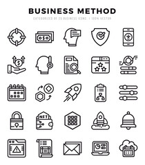Business Method icons set. Collection of simple Lineal web icons.