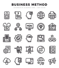 Set of Business Method Icons Lineal icons collection.