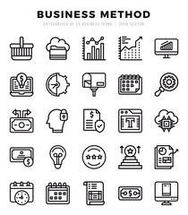 Business Method icons set. Vector illustration.