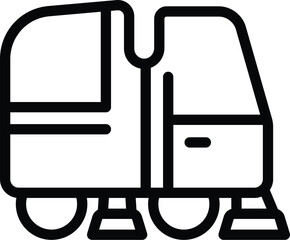 Automated floor washer icon outline vector. Surface scrubbing equipment. Scouring road vehicle