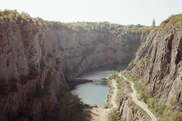 quarry Velka Amerika 2. October 2023 in analogue photo - blurriness and noise of scanned 35mm film...
