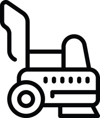 Automatic floor scrubber icon outline vector. Sanitation vehicle. Industrial cleaning auto