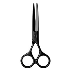 a black pair of scissors, isolated on a transparent background
