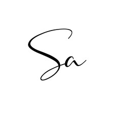 A hand-drawn signature logo design template	