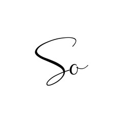 A hand-drawn signature logo design template	