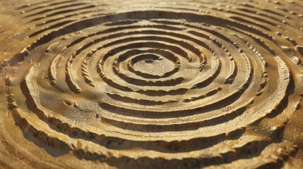 Fototapeta na wymiar Zen circle pattern in sand
