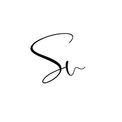 A hand-drawn signature logo design template	