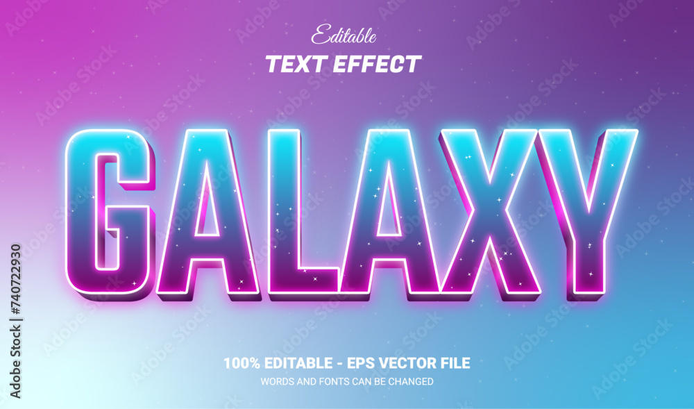 Wall mural galaxy editable text effect