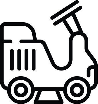 recommend clip art: Power floor scrubber icon outline vector. Professional cleaning equipment. Cleaning indoor service