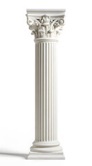 Fototapeta premium White greek column isolated on white background