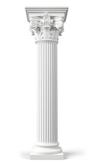 Fototapeta premium White greek column isolated on white background