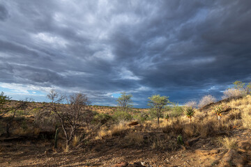 Rain clouds over the Khomas Highlands, Namibia - 740725764