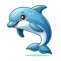 Obraz premium cute Dolphin cartoon vector on white background