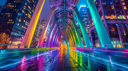 Schilderijen op glas Illumination. Cool building in Toronto. © Mishab