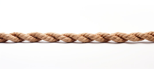 Long Frayed Rope isolated on white background