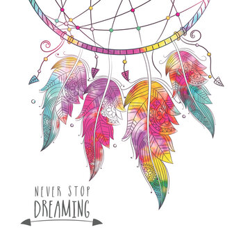 Boho Card template design with creative background.
