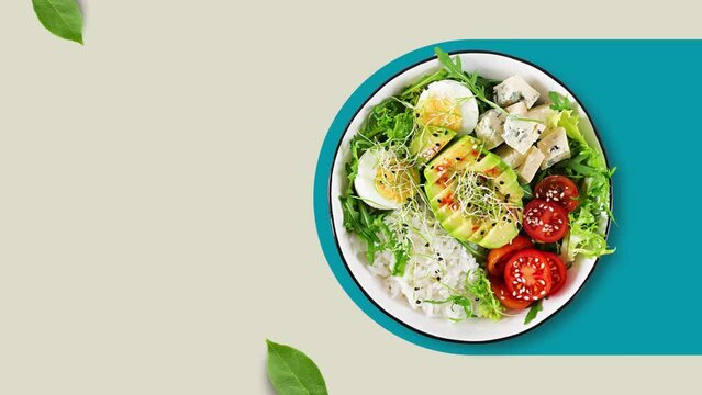 Healthy food image background animation