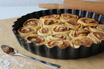 Delicious Homemade Cinnamon Rolls in Baking Dish