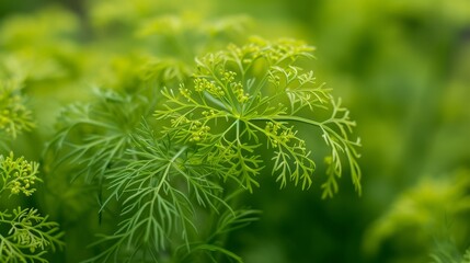 Fototapeta premium Growing dill harvest and producing vegetables cultivation. Concept of small eco green business organic farming gardening and healthy food