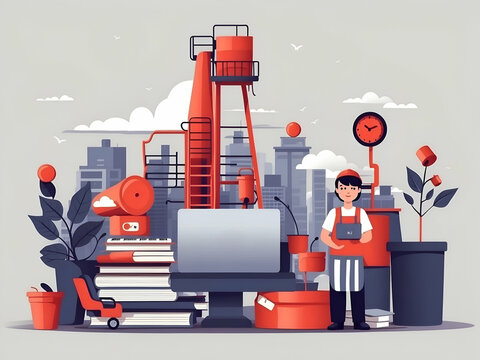 3d rendering elements. labor day and international worker day illustration.