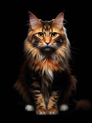 Obraz premium fat cat, white background, isolated, portrait