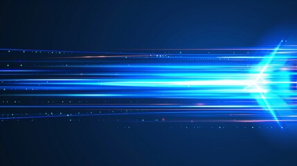 Blue light ray stripe line speed motion background for futuristic digital technology concept.