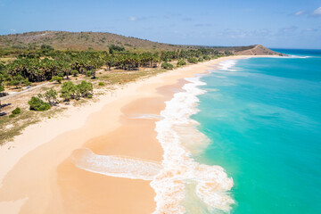 Aerial Drone View of Liman Beach Semau Island, East Nusa Tenggara, Indonesia