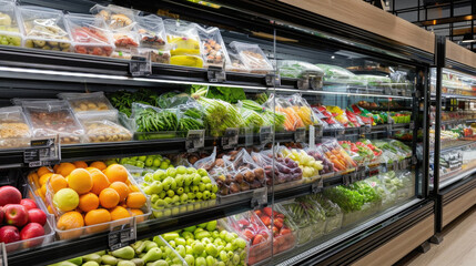 Fruits and vegetables in a supermarket, Supermarket, grocery store