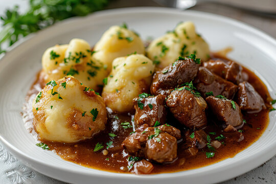 Pyzy are a type of polish dumpling. Image for cafe menu, Banner