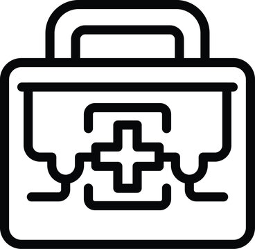 recommend clip art: First aid kit icon outline vector. Marine insurance. Burning accident
