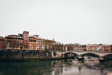 ponte vecchio city, rome city februar 2024