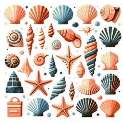 seashells. set of sea shells 