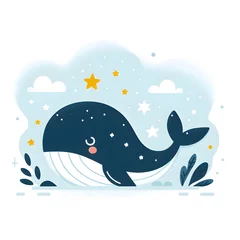 Foto auf Acrylglas Wal Cartoon of whales.Underwater world, Marine life. Vector illustration of a whale 
