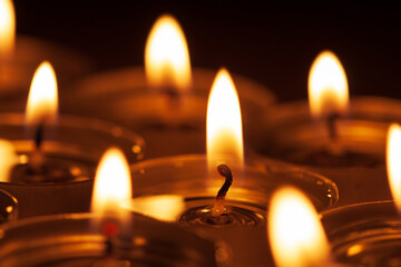 burning candeles in night - 740736720