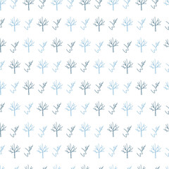 A Frosty Elegance Winter Tree Vector Pattern