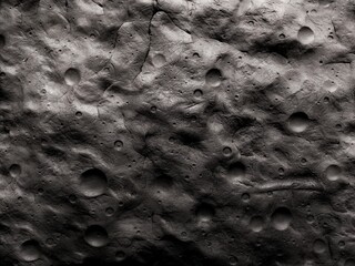 Photograph of the Moon's surface from space. Relief and craters of the Earth's satellite. Panorama of the lunar landscape.