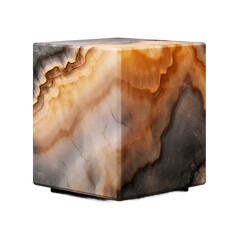 Onyx box stands alone isolated on transparent background
