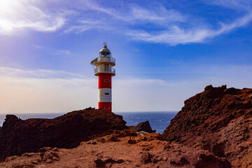 Punta de Teno, Lighthouse in the west of Tenerife, Spain. - 740739784