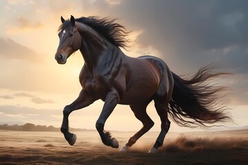 Obraz na płótnie Canvas horse on sunset