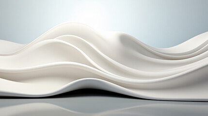 Obraz premium Abstract luxury white wave background. Abstract wavy texture for exhibition product. Beautiful stream of white wave, background. Generative AI
